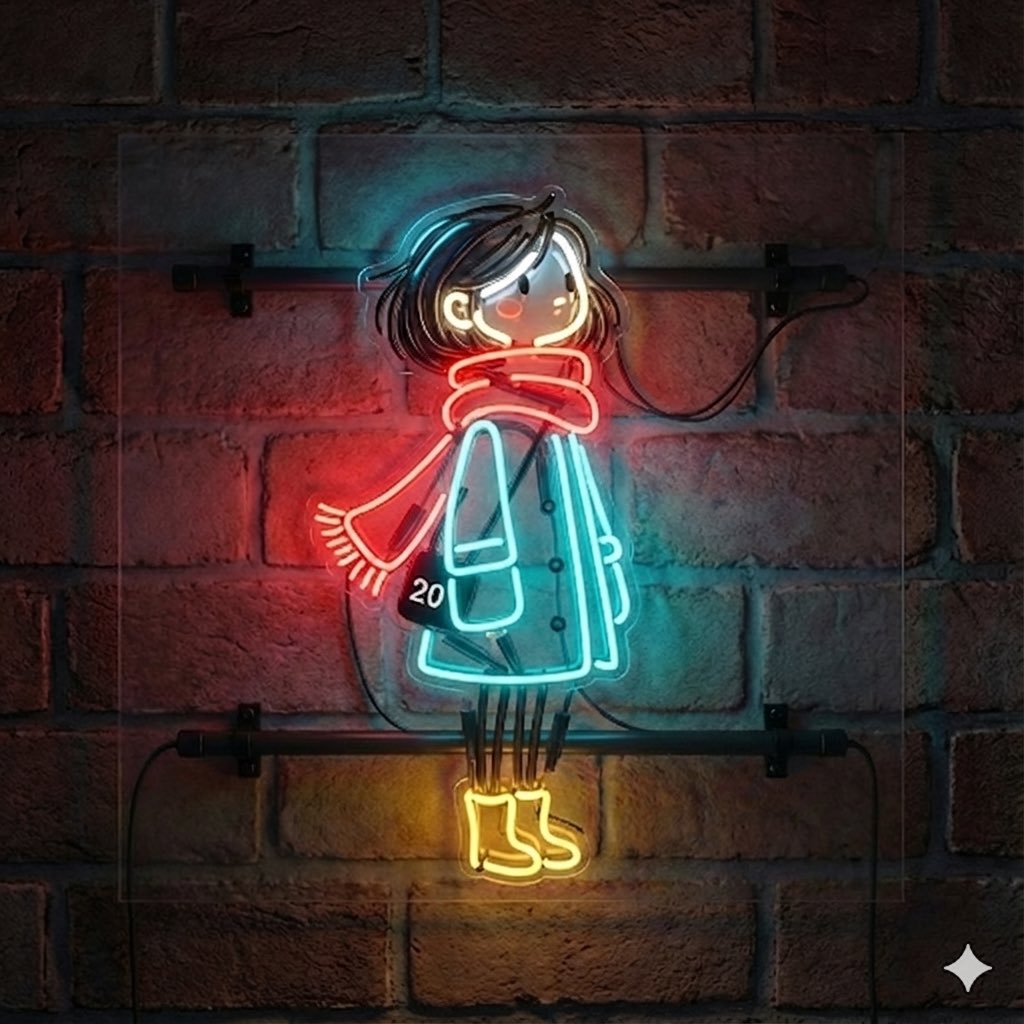 Image-to-Neon Light Transformation AI image template preview