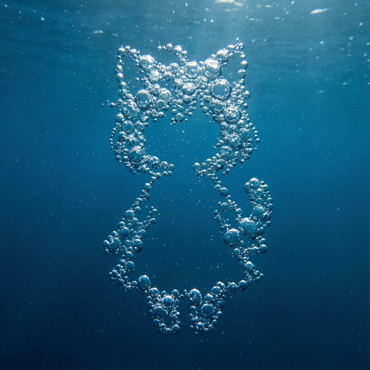 Underwater Bubble Silhouette Prompt AI image template preview