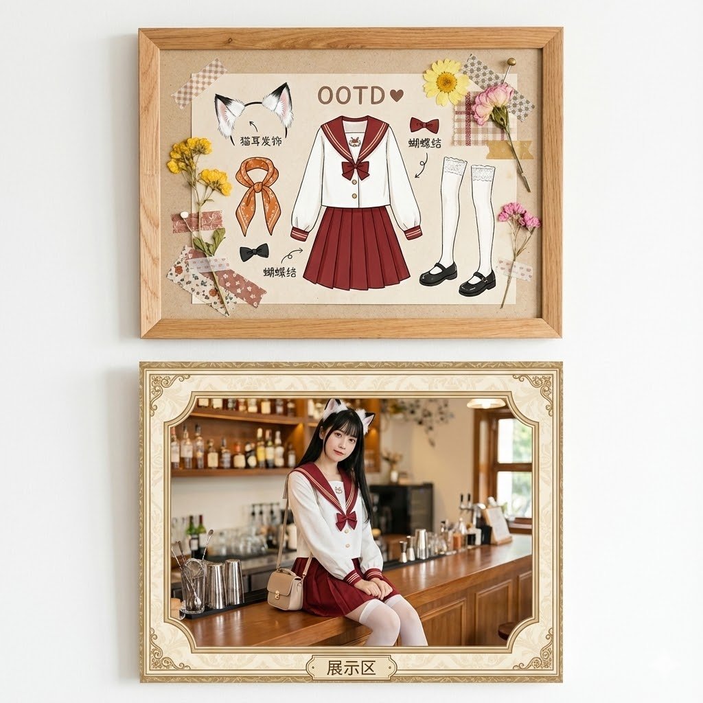 Kawaii Fashion Display Replication AI image template preview