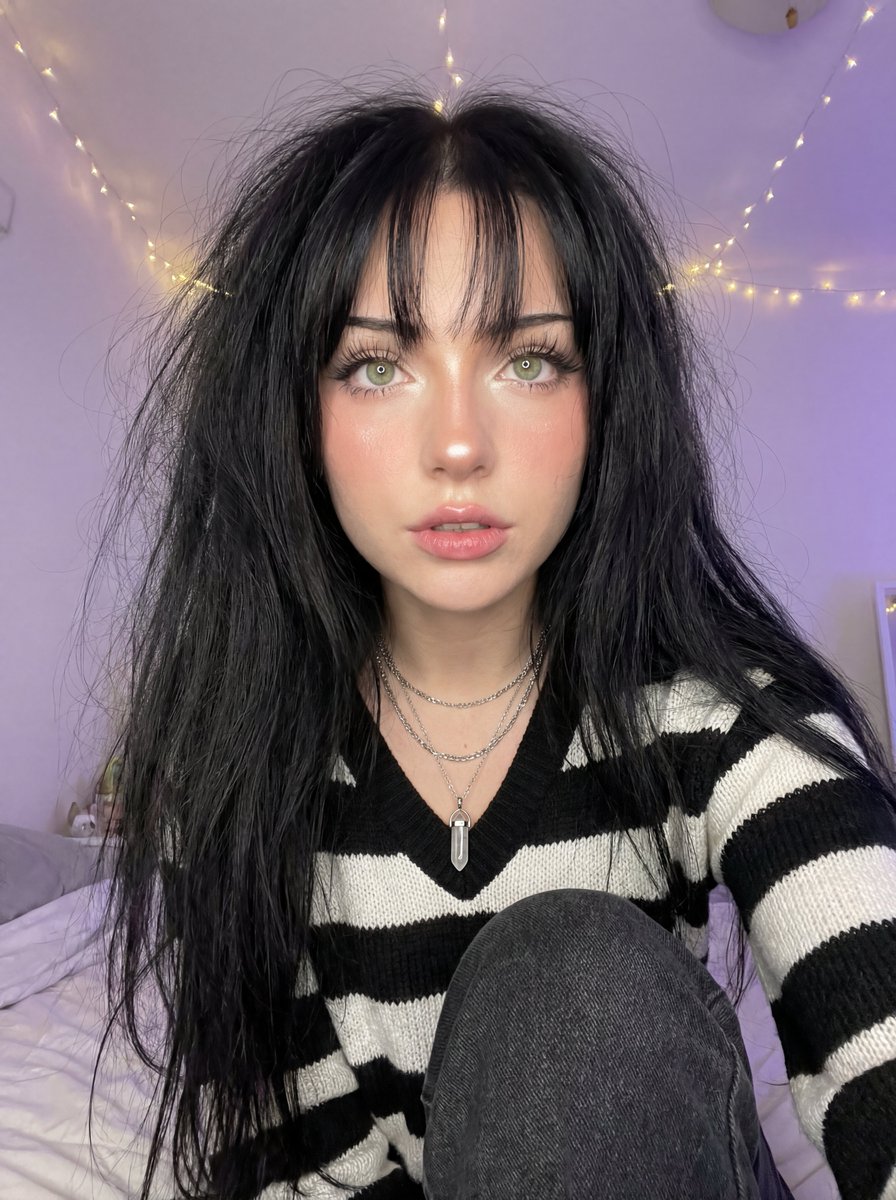 Soft Focus High-Angle Selfie Prompt AI image template preview