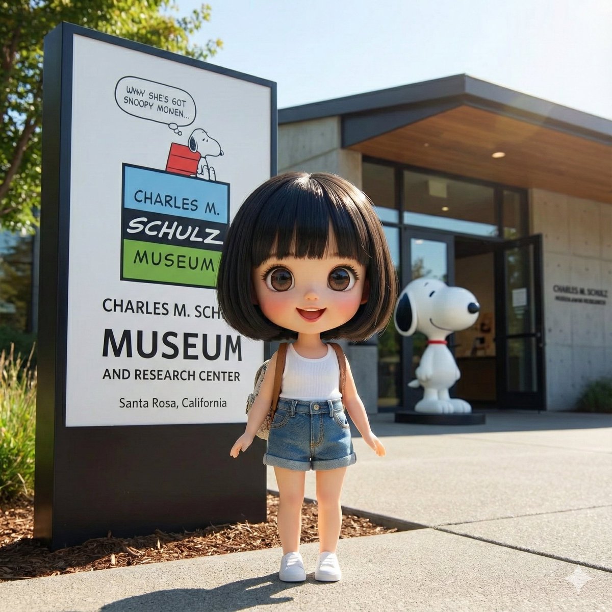 Character Visiting a Museum AI image template preview
