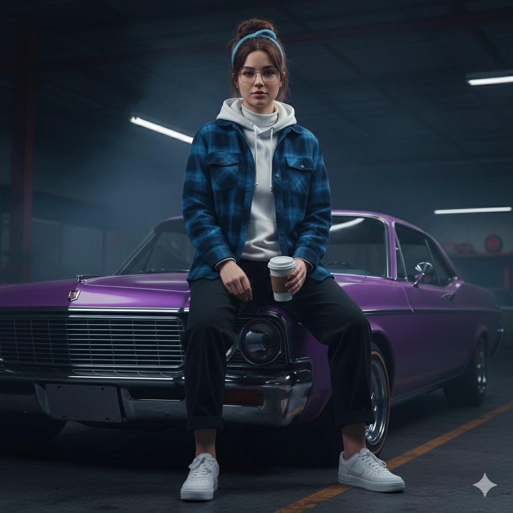 Urban Rebel Cinematic Portrait Prompt (Identity Locked) AI image template preview