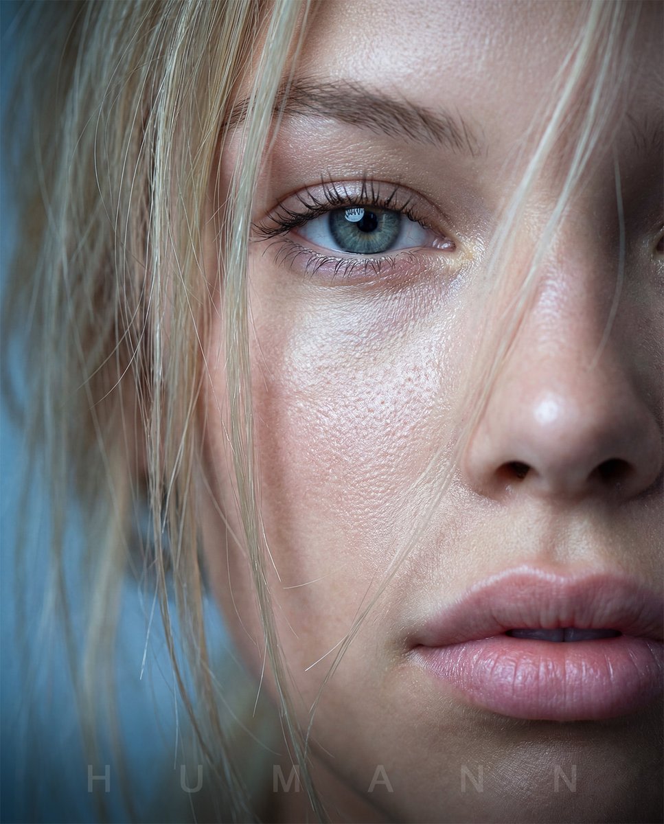 Extreme Macro Portrait with Hyper-realistic Skin Texture AI image template preview