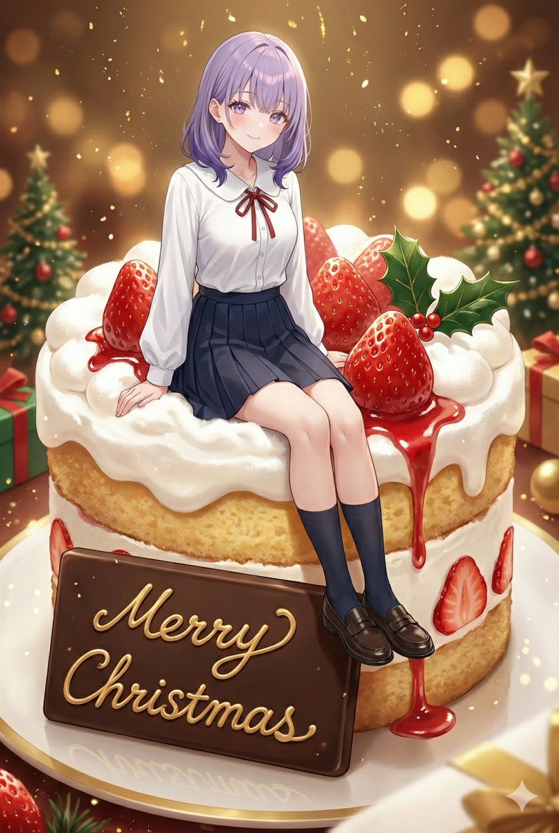 Christmas Cake with Text Plate Prompt AI image template preview