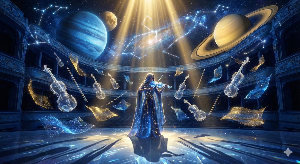 Cosmic Opera Stage Fantasy Scene AI image template preview