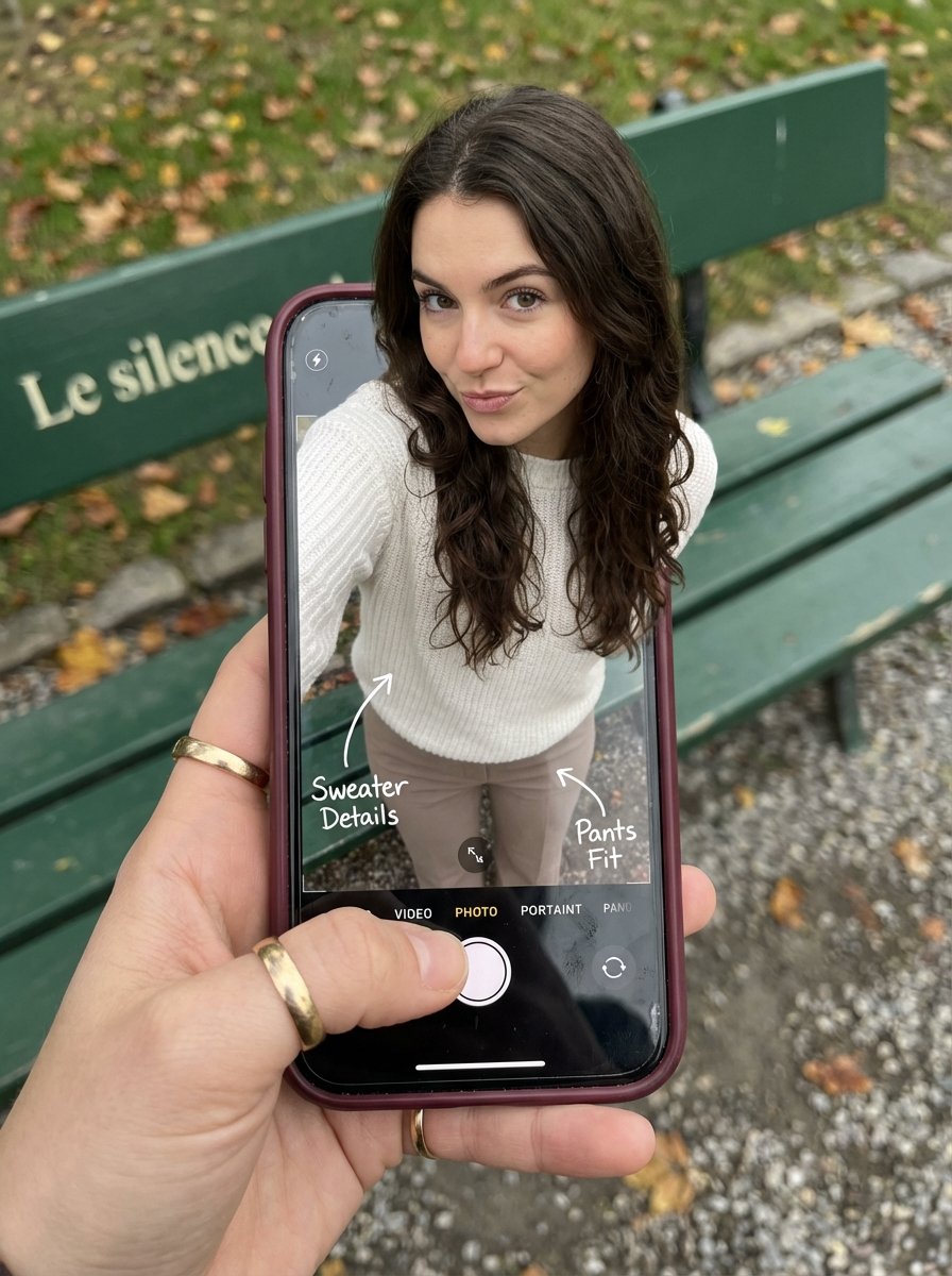 Optical Illusion: Stepping Out of a Smartphone Screen AI image template preview
