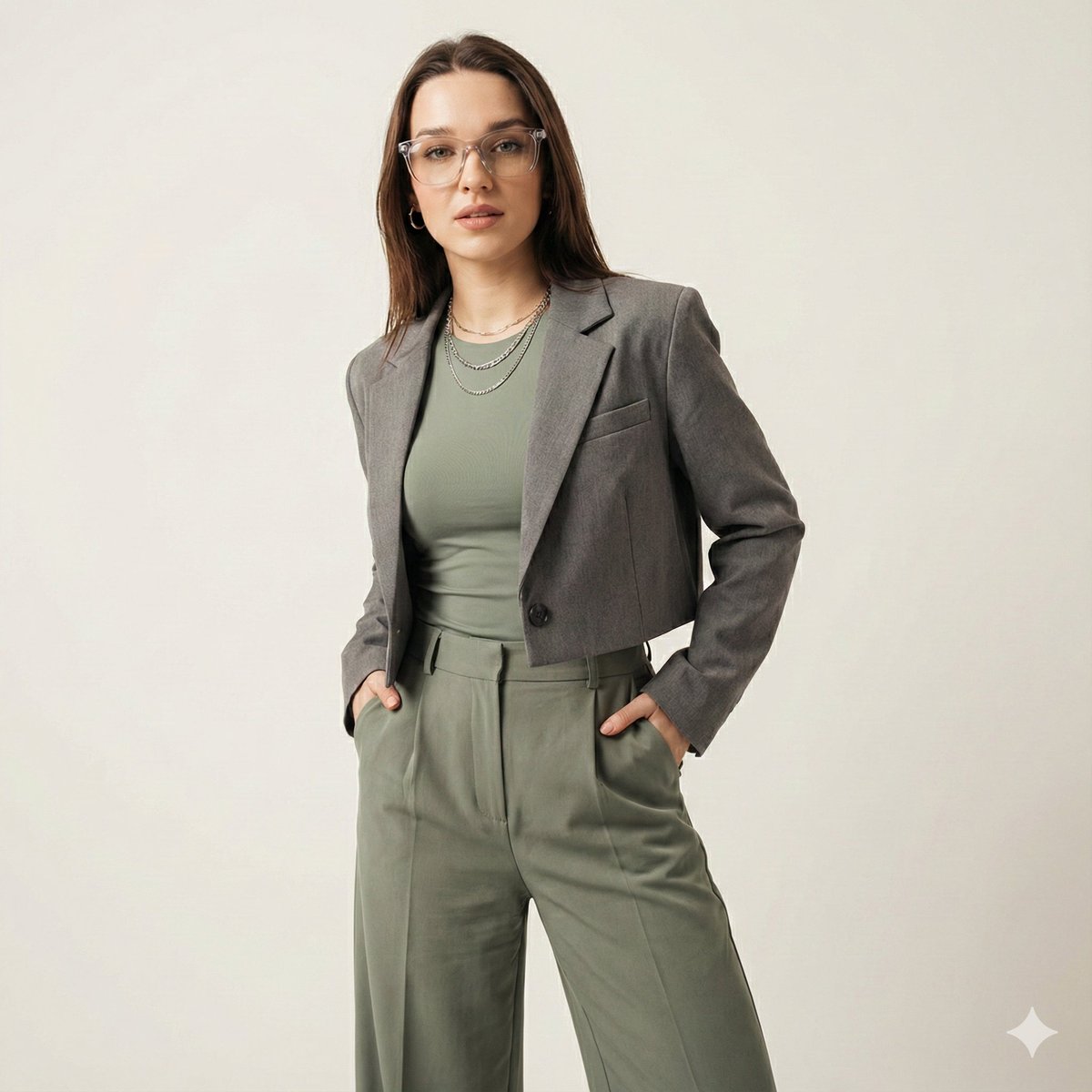 Gen-Z Fashion Editorial Studio Portrait AI image template preview