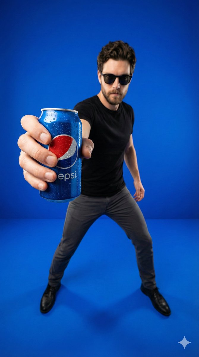 Wide-Angle Product Poster (Pepsi Can) AI image template preview