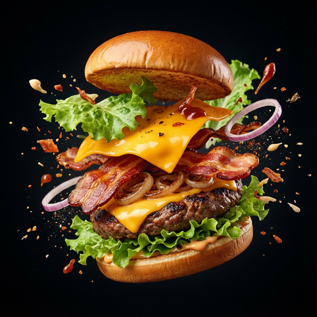 Explosion Food Poster for Marketing AI image template preview