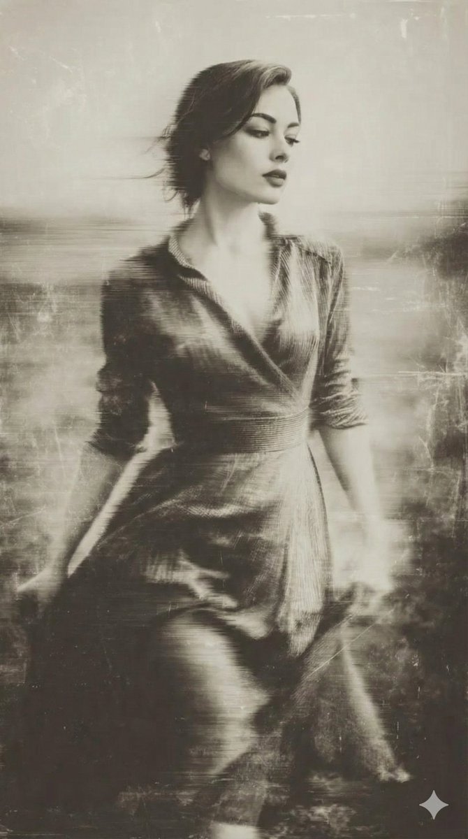 Vintage Wet-Plate Photograph Portrait AI image template preview