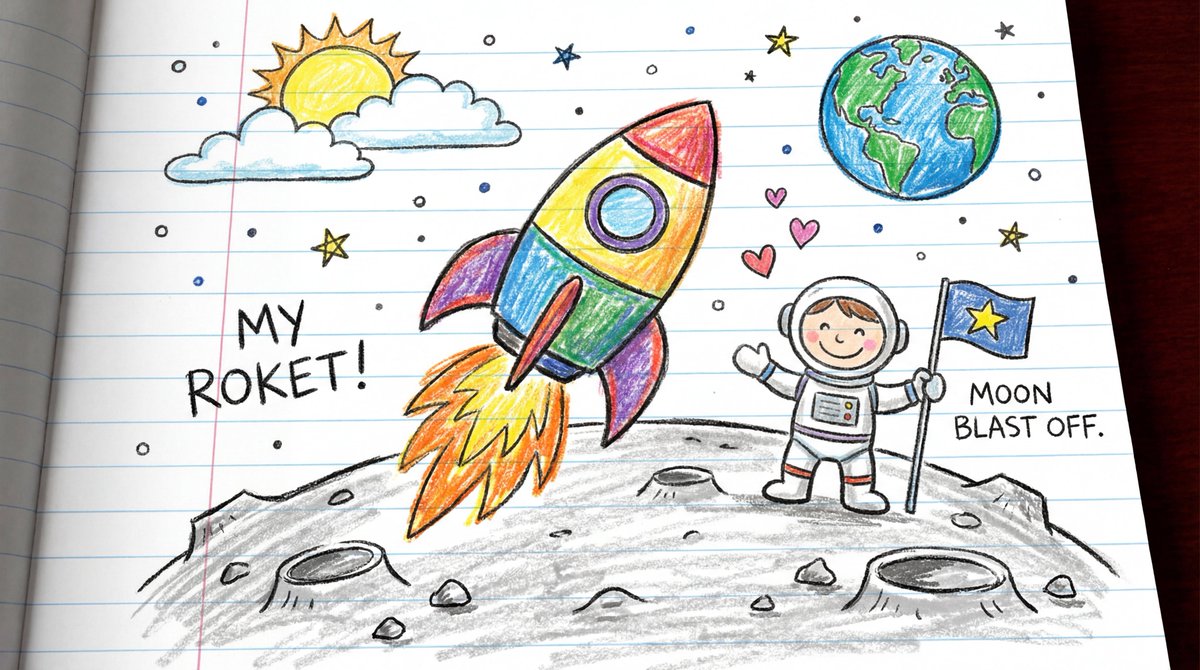 Child's Crayon Drawing Style Generator example 2
