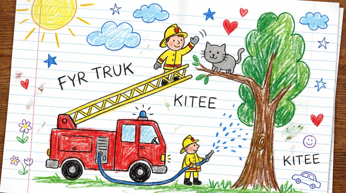 Child's Crayon Drawing Style Generator AI image template preview
