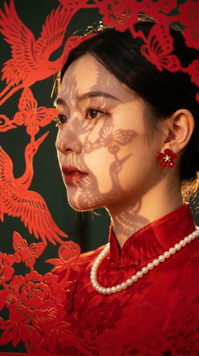 High-End Commercial Portrait with New Chinese Aesthetic AI image template preview
