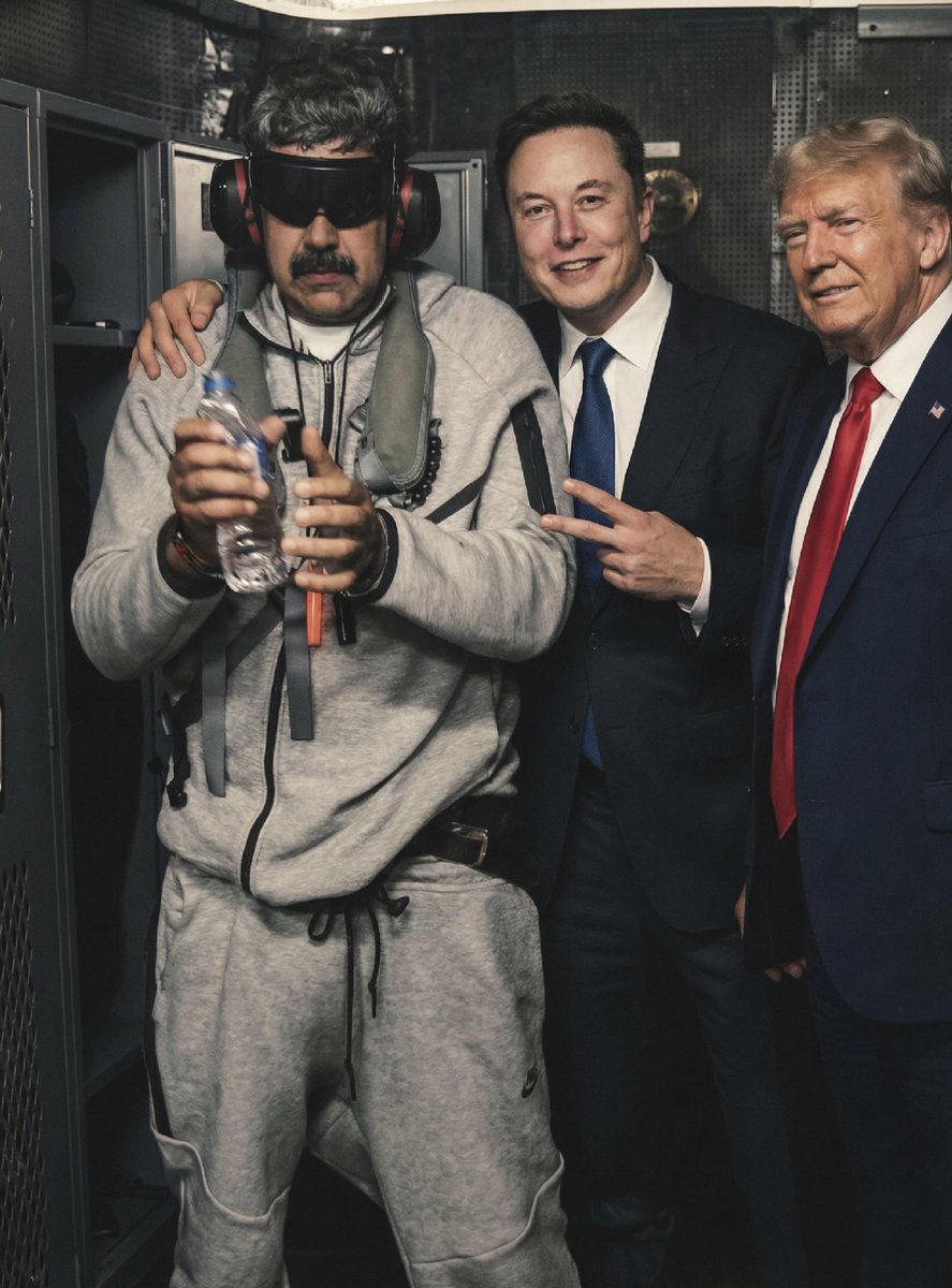 Humorous Portrait of Elon Musk, Donald Trump, and Venezuela President in Tactical Gear AI image template preview