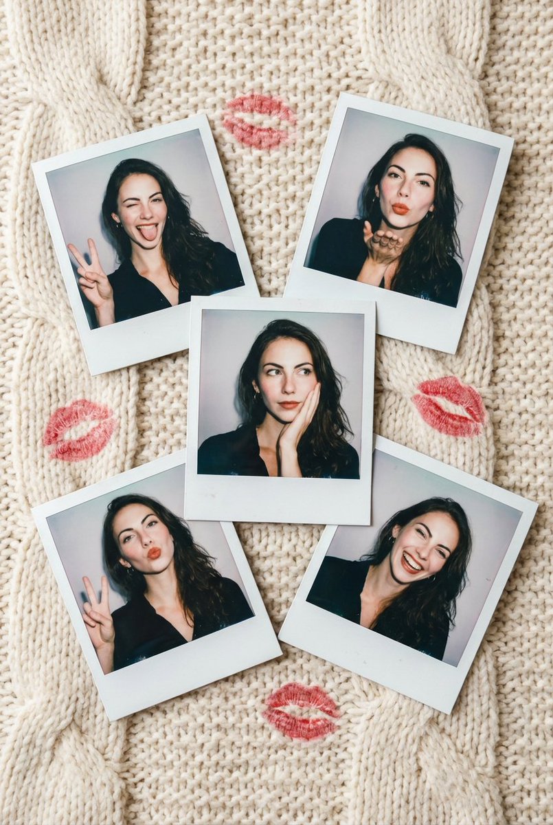 Vintage Polaroid Photo Collection Prompt AI image template preview