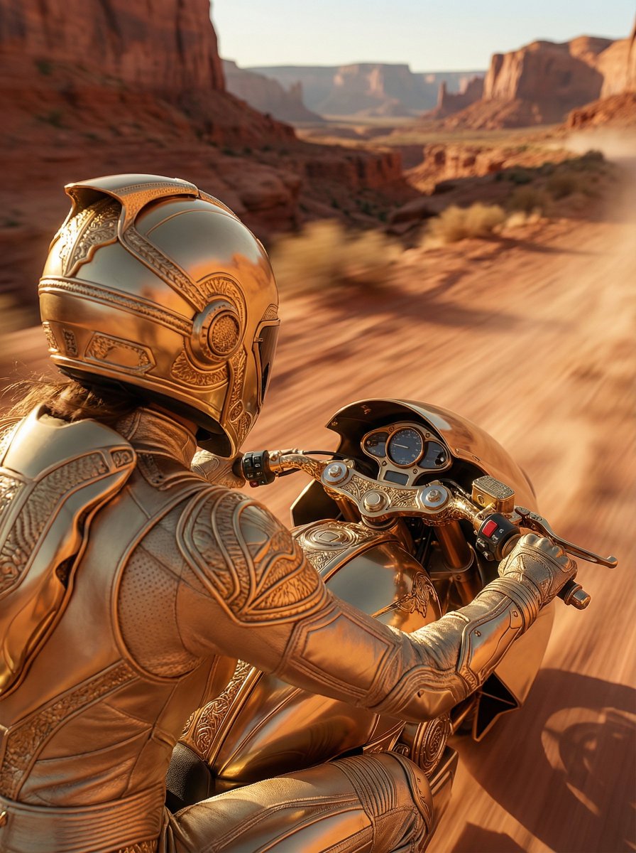 Over-the-Shoulder POV Motorbike Shot AI image template preview