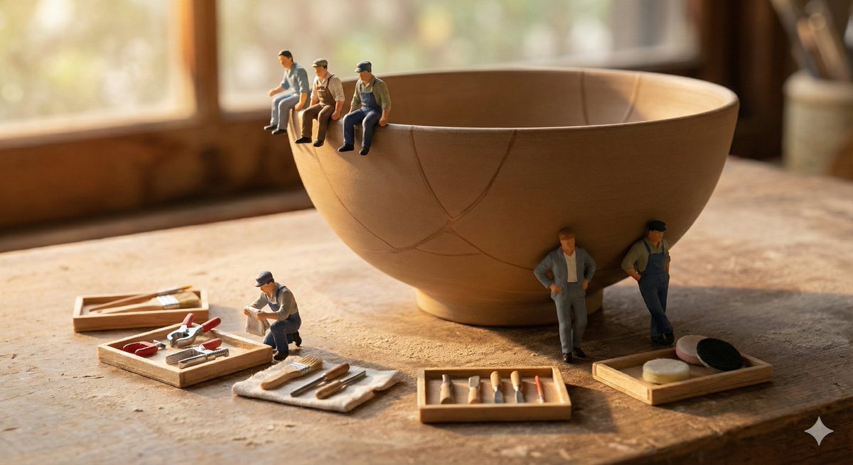Miniature Realism Prompt for Restoration Scene AI image template preview