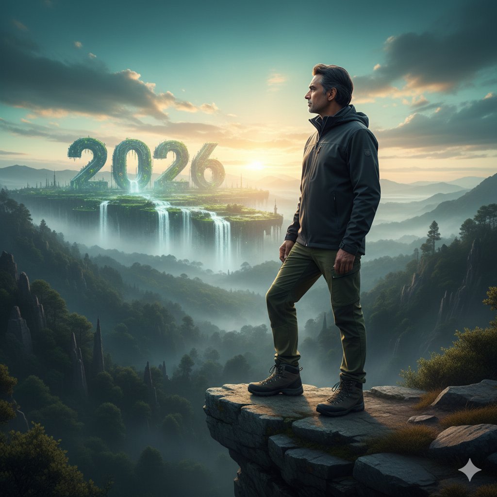 Futuristic Nature and Technology Landscape Portrait AI image template preview