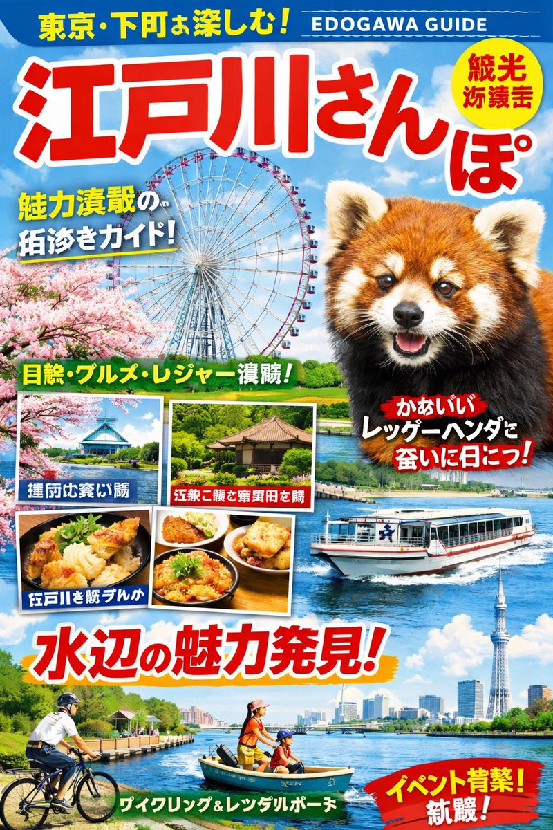 Generating a Magazine Cover for Edogawa Ward Tourism AI image template preview