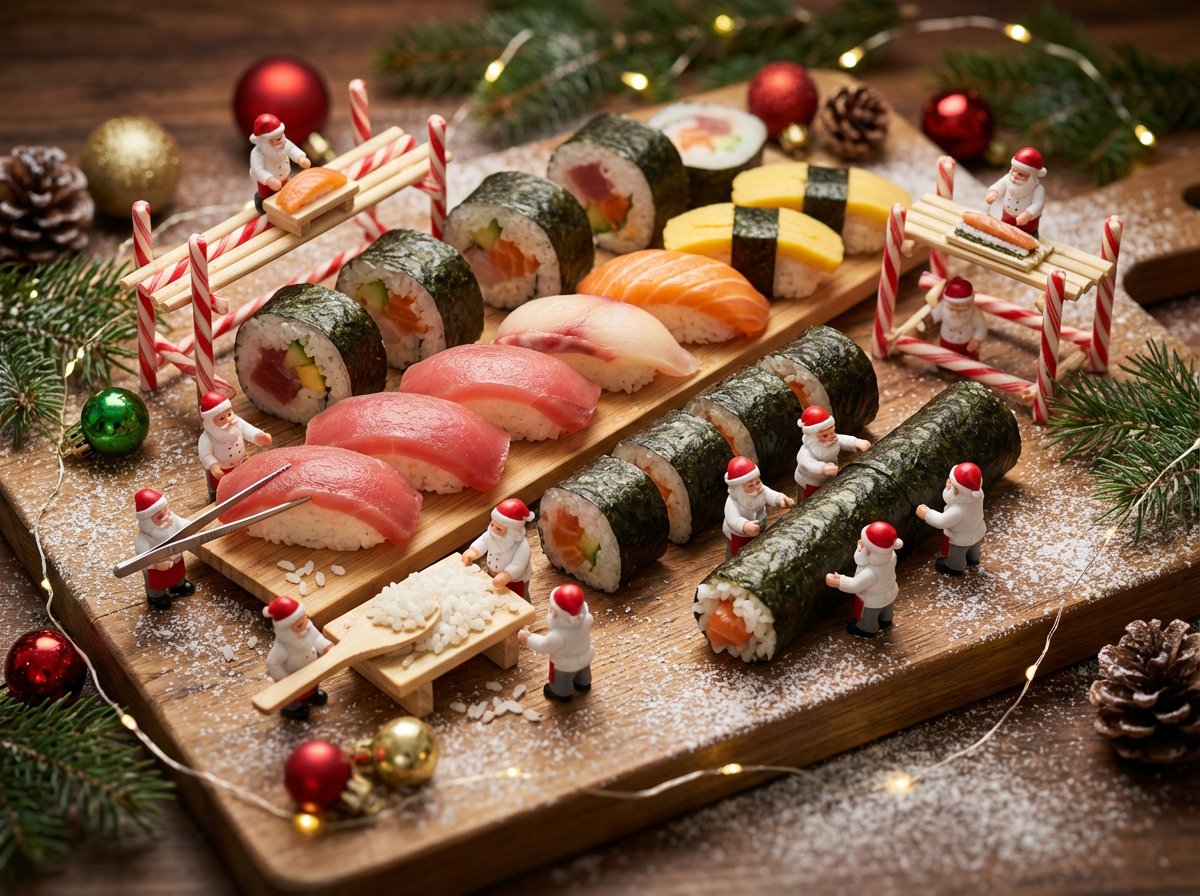Christmas Miniature Food Diorama Prompt (Croissant Workshop) example 2