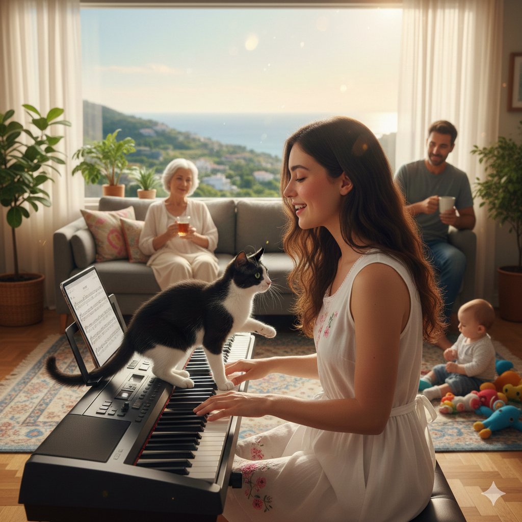 Cinematic Family Gathering Scene AI image template preview