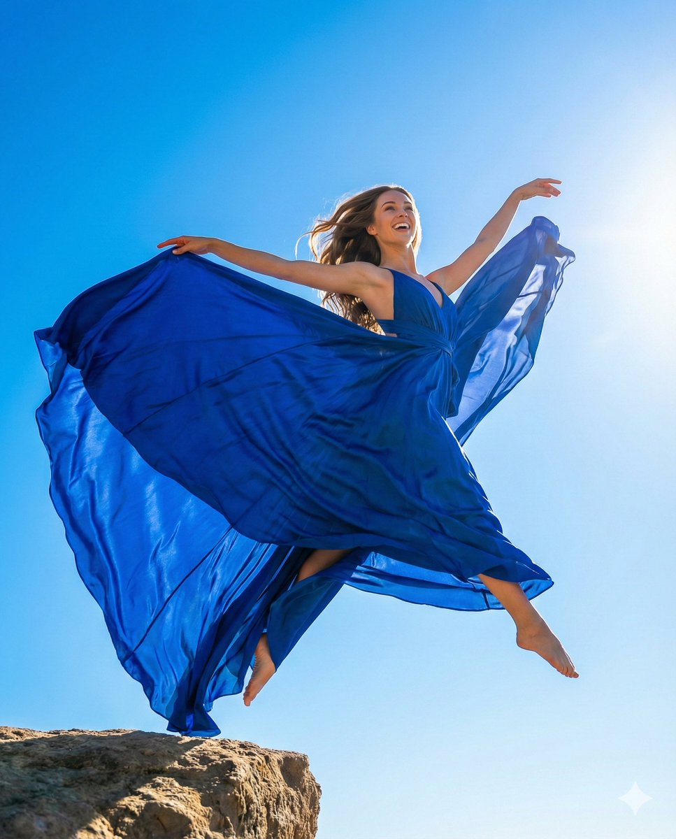 High-Fashion Dynamic Leap Commercial Prompt AI image template preview