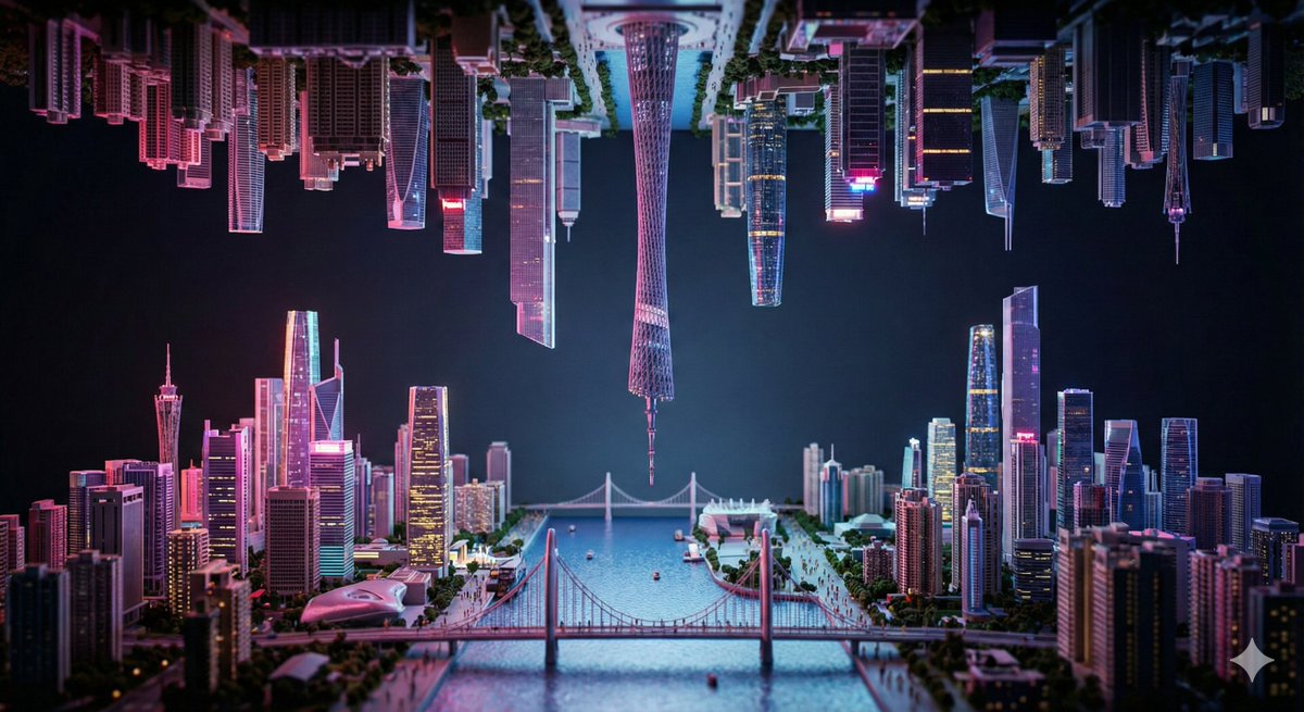 Inception-Style Folding City Diorama Prompt example 3