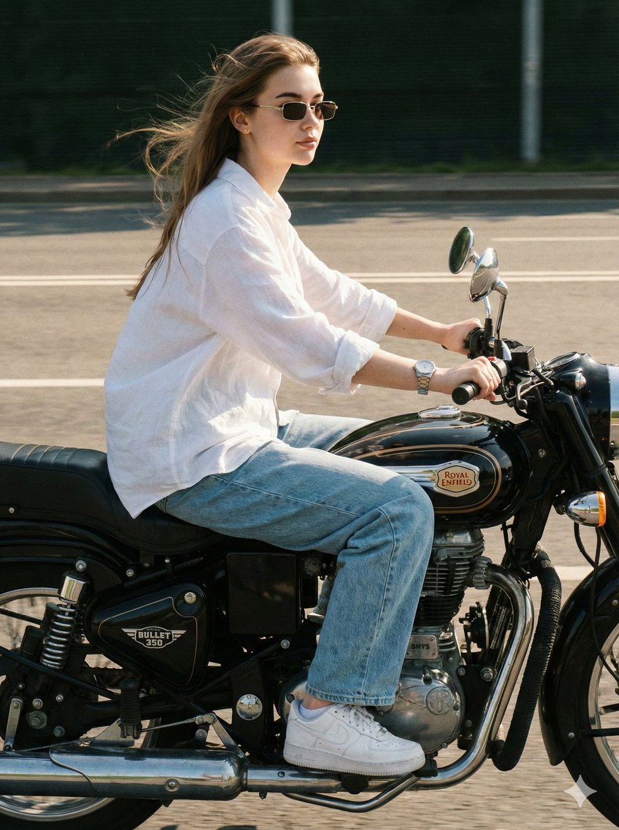 Identity-Locked Motorcycle Ride Photo AI image template preview