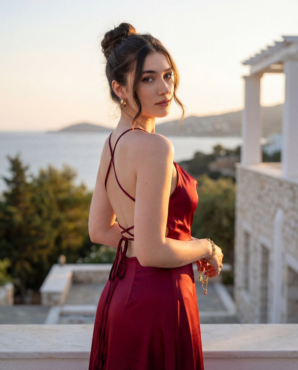 Golden Hour Fashion Editorial Portrait AI image template preview