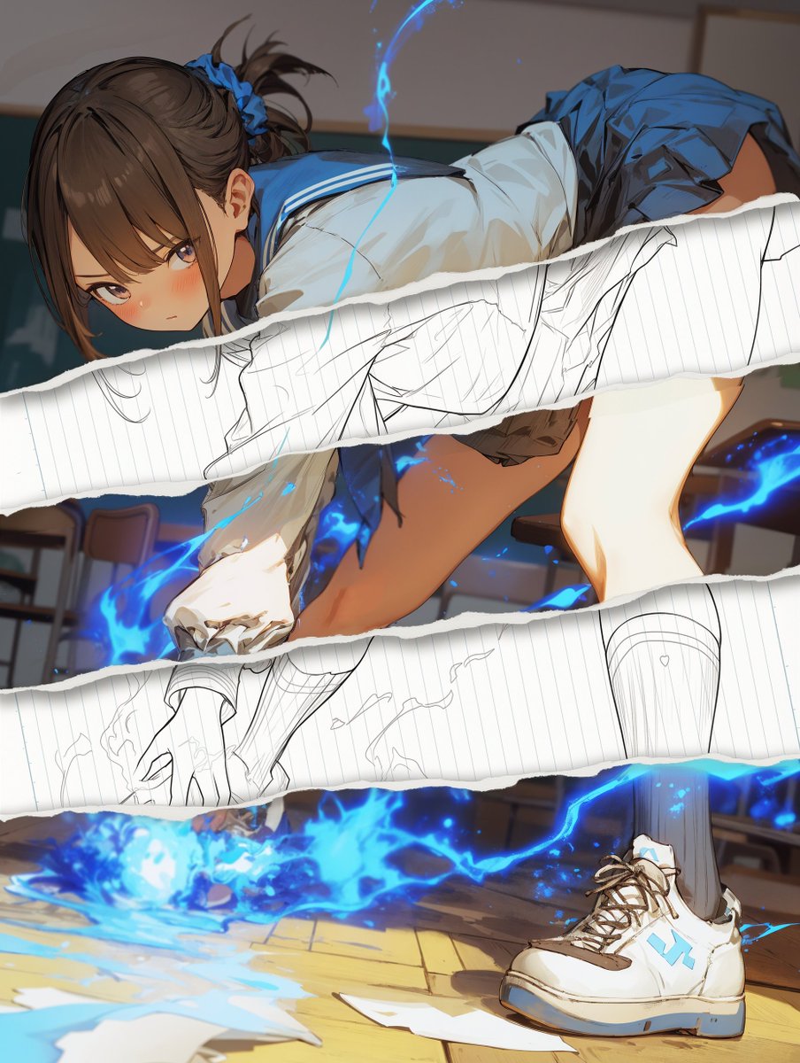 Style Change Prompt for Damaged Areas: Lost Love Girls AI image template preview