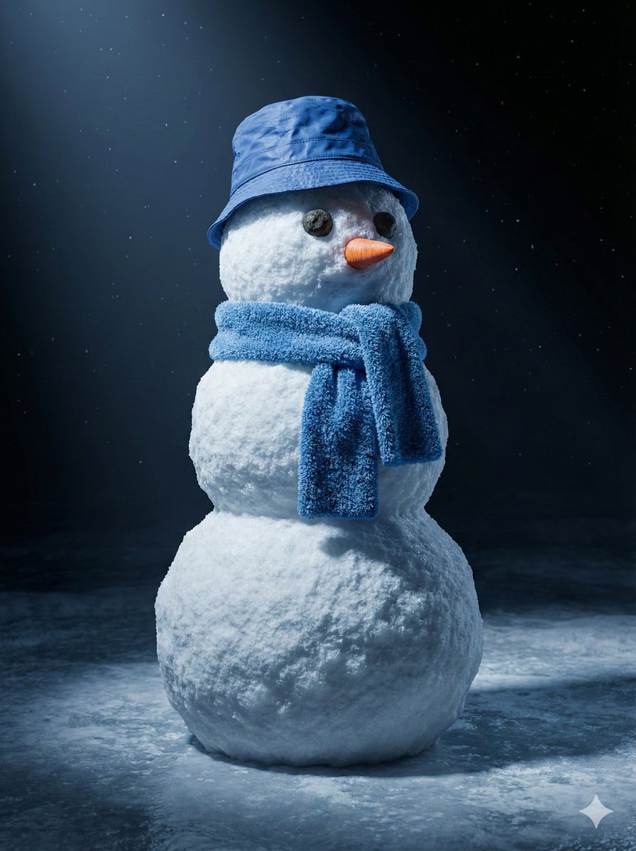Cinematic 3D Snowman Portrait AI image template preview