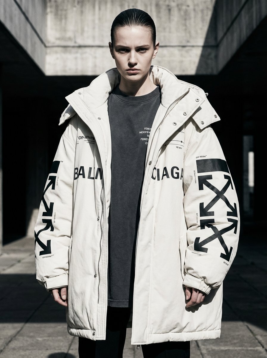 Off-White × Balenciaga Hypebeast Editorial AI image template preview