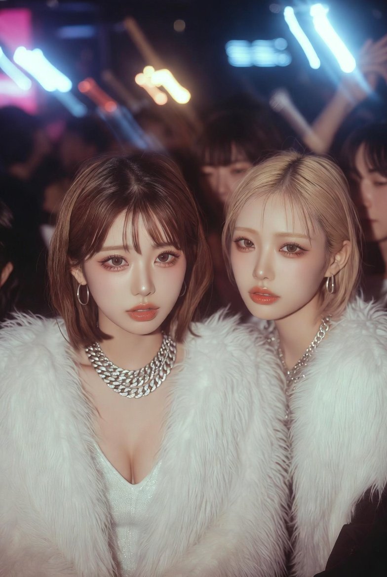 Y2K Nightclub Snapshot with Flash Photography AI image template preview