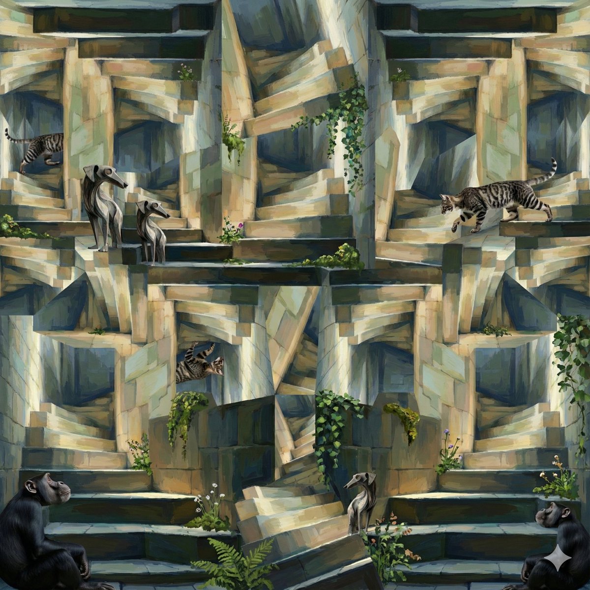 Image-to-Image Style Transfer: Collage to Cézanne Painting AI image template preview