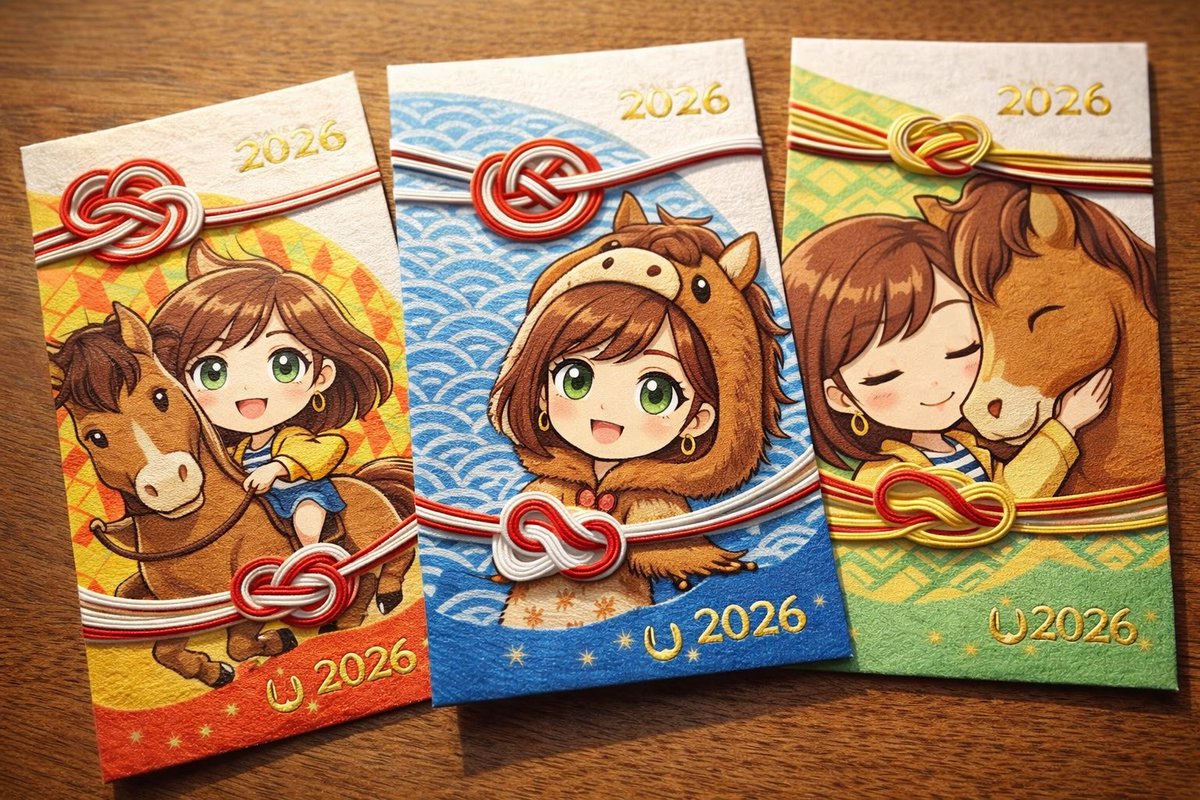 Year of the Horse Pochibukuro (Envelope) Prompt example 2