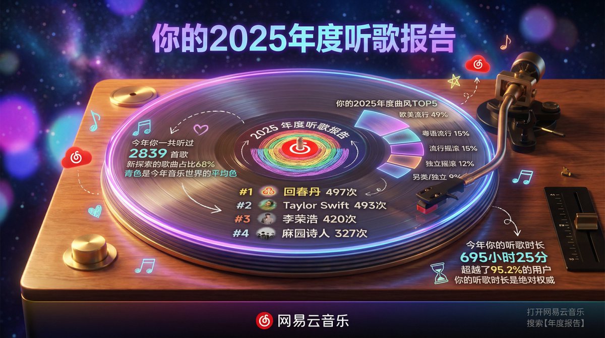 Annual Music Report Vinyl Record Infographic Prompt AI image template preview