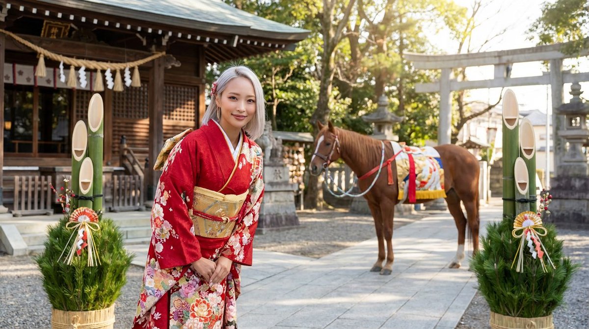 New Year's Greeting Prompt (Year of the Horse) AI image template preview