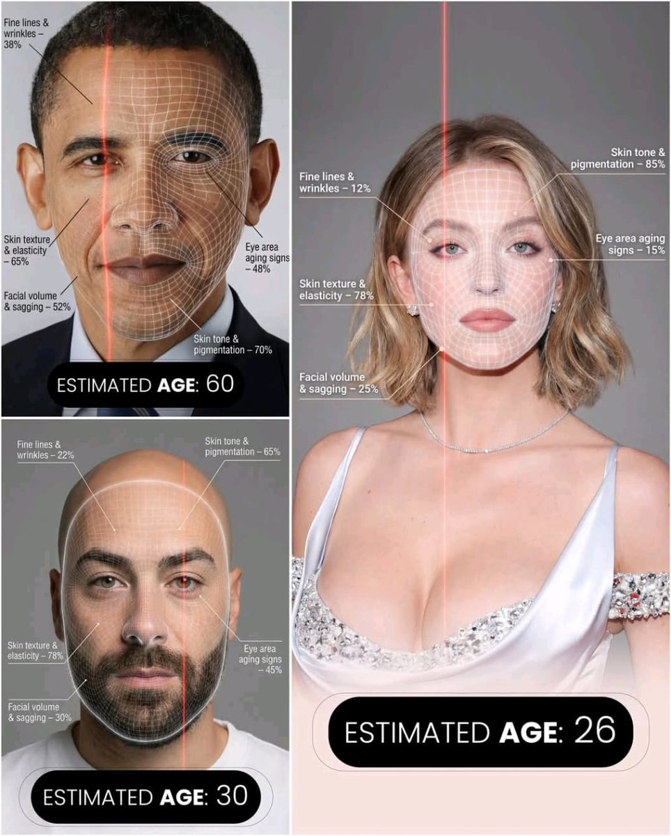 Futuristic AI Age Checker Infographic Portrait AI image template preview