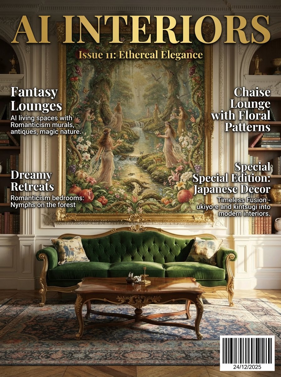 Magazine Cover Mockup for AI Interiors AI image template preview
