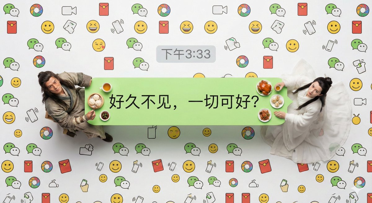 Hyper-Realistic Miniature Scene in a WeChat Chat Bubble AI image template preview