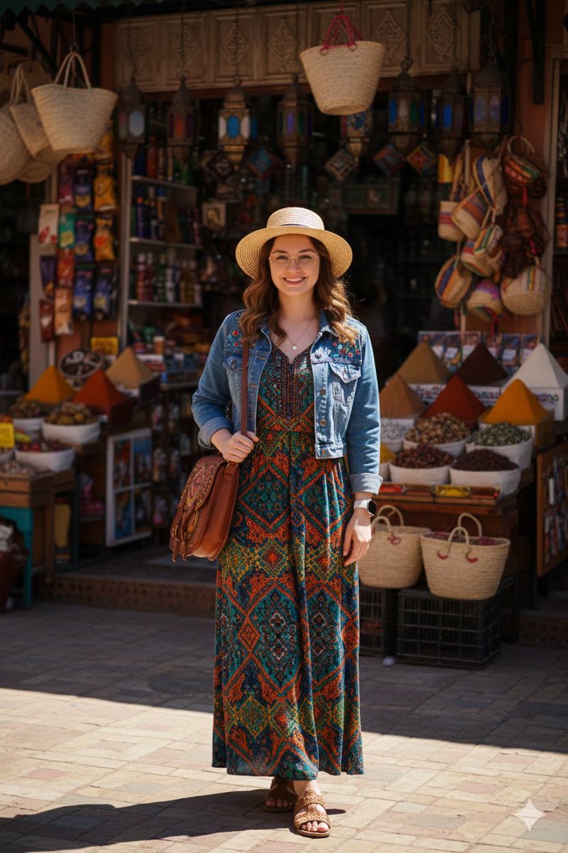 High-Fidelity Moroccan Souk Portrait AI image template preview