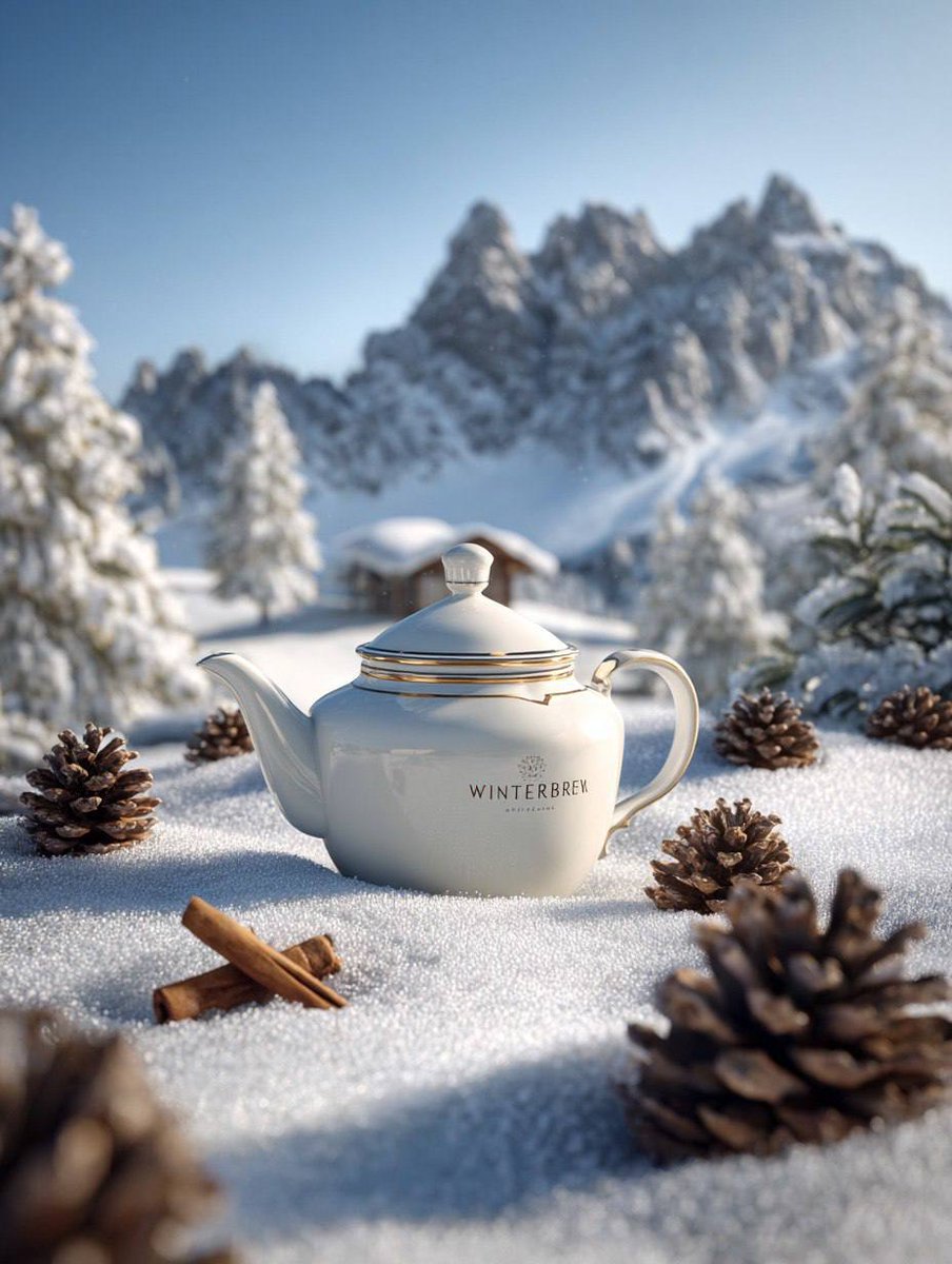 Premium Winter Product Photography in Alpine Setting AI image template preview