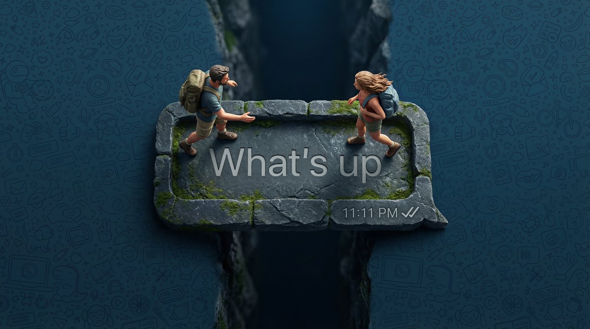 WhatsApp Speech Bubble Bridge Macro Photography AI image template preview