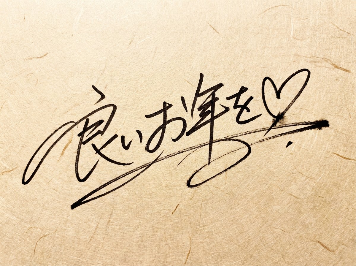 Handwritten New Year's Greeting Sign Prompt AI image template preview