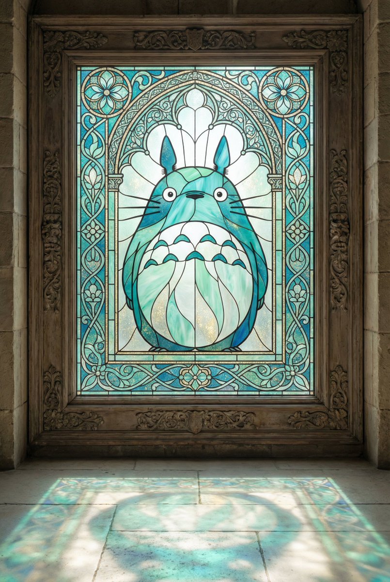 Stained Glass Window Art Prompt AI image template preview