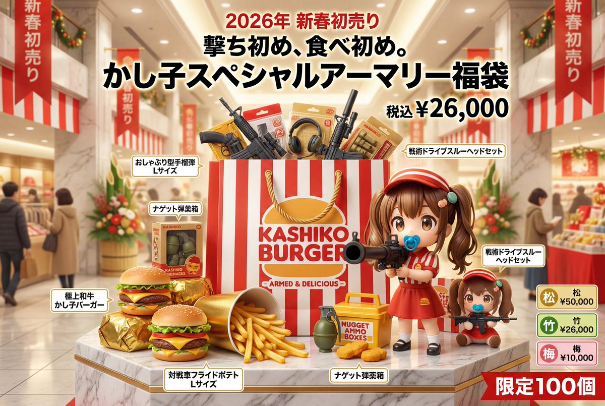 Luxury Fukubukuro (Lucky Bag) Advertisement Key Visual Prompt AI image template preview