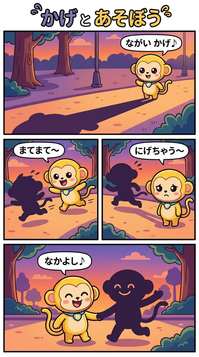 Daily Nano: Playing with Shadows 4-Panel Comic AI image template preview