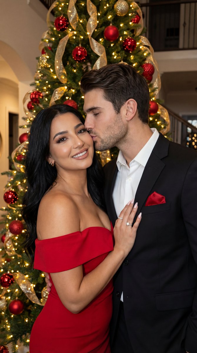 Luxury Holiday Couple Editorial Portrait AI image template preview