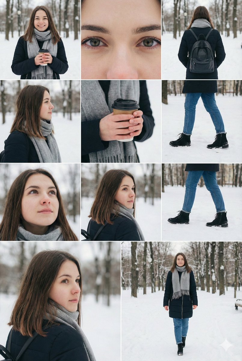 Cinematic Winter Fashion Photoshoot Prompt for Nano Banana Pro AI image template preview