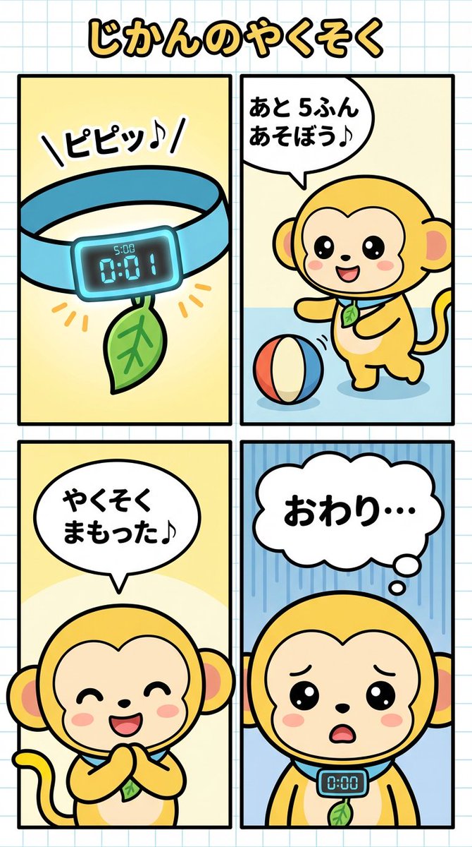 Four-Panel Comic Strip on Keeping Time AI image template preview